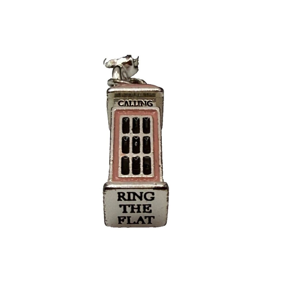 My Flat In London Travel Charm British Telephone Call Box J96052 Pink Silver NWT - Picture 3 of 3
